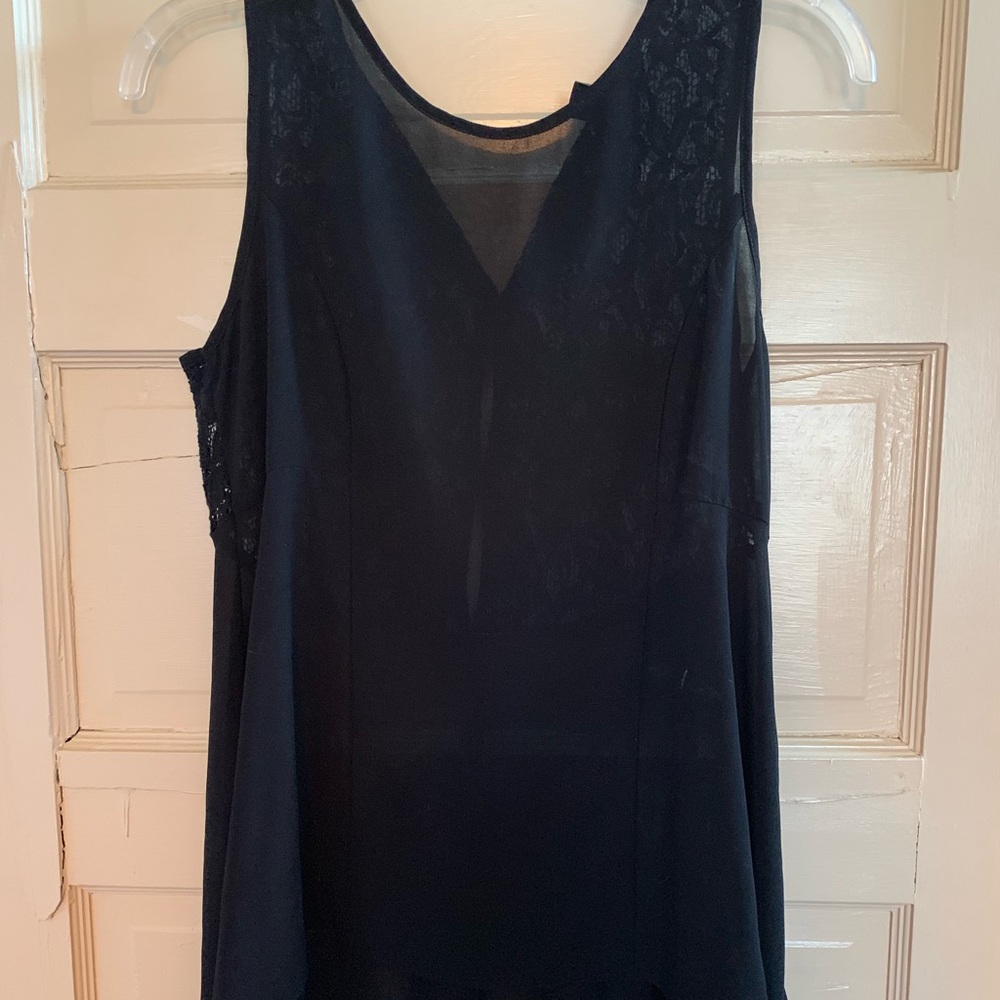 Black lace tunic top